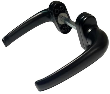 Sivenci - Ensemble de Poignées de Porte en Aluminium | Poignée Rosette | Carré de 8 mm | Manivelle Réversible | Laqué Noir