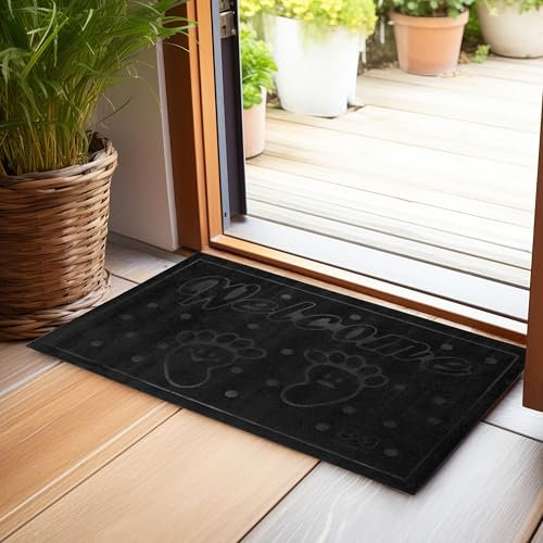 DUEMETA Tappetino Bango Nero – Tappeto Bango Nero - Cucina Antiscivolo Lavabile Simpatico – 60x90 cm