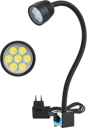 YouTeMei Lampada da macchina con base magnetica, lampada a LED per tornio, 14 W, 1400 lumen, 6500 K, flessibile, impermeabile, con base magnetica per artigianato, CNC, banco da lavoro.