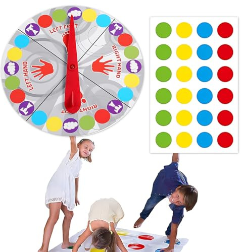 Twisting Spiele, Twister Spiel für Kinder & Erwachsen, Partyspiele für Kinder ab 6 Jahren, Partyspiele, Teamspiel, Lustige Spiele mit Spielmattefür die Familie Interaktion