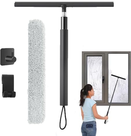 Neuytiky Duschabzieher,Bodenabzieher,mit Teleskopstiel Fensterabzieher,Wasserschieber,Silikon Duschabzieher,für Badezimmer,Dusche,Fenster Putzen