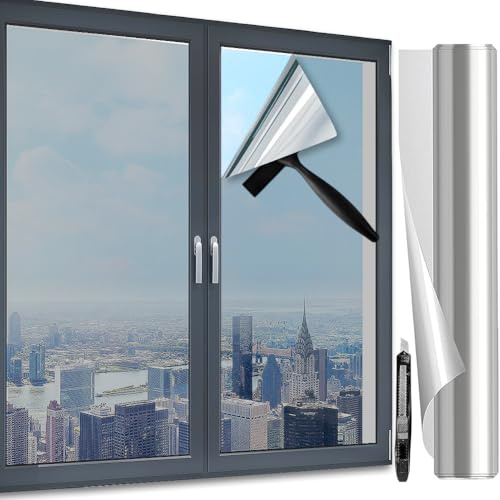 Lámina Protectora Solar para Ventanas, para Interiores, para Ventanas, protección Visual, protección UV, autoadhesiva, protección térmica para tu casa/Oficina (44,5 x 200 cm)