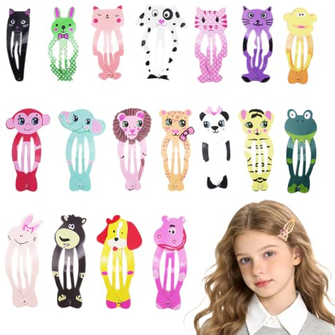 Bldrwer Horquillas Pelo Niña, Pinzas Pelo Niña, 18 Unidades Horquillas Bebe, Bonitos Diseños de Animales, Perfectos para Niños, Bebés y Adolescentes