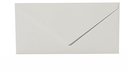 Paper24 100 Briefumschläge Din Lang 110x220 mm mit Spitzlasche, 120g, Farbe: 04 Grau