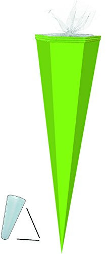 alles-meine.de GmbH Schultüte Rohling - hell Grün - 85 cm/Tüllabschluß - Zuckertüte - zum Basteln, Bemalen und Bekleben Bastelschultüte