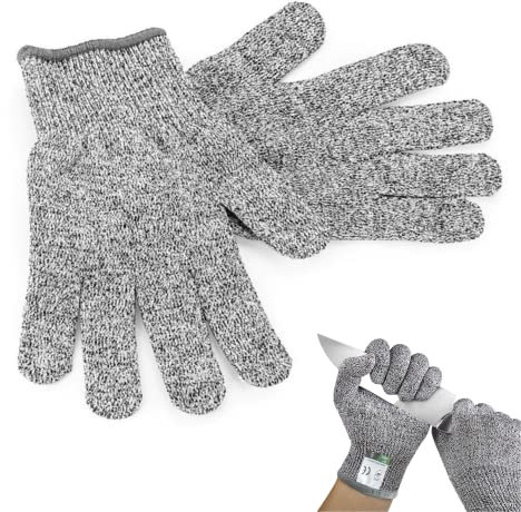 Gants Anti Coupure Protection de Sécurité Niveau 5. Gants de Travail pour Cuisine Bricolage Jardinage. Résistants Aux Coupures Pour Protection des Mains. (XL - 26 cm)