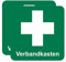 Haobase 2 Stück Verbandkasten Schild Aufkleber - Selbstklebendes Vinyl (15cm x 15cm)