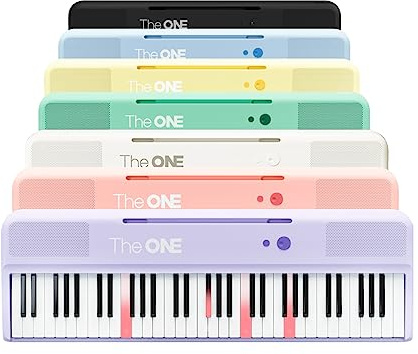The ONE Smart Keyboard COLOR 61 Lighted Keys Piano Keyboard, Electric Piano for Beginners with 256 Tones, 64 Polyphony, Built-in LED Lights & Apps, Supports USB MIDI/Headphones (Purple)