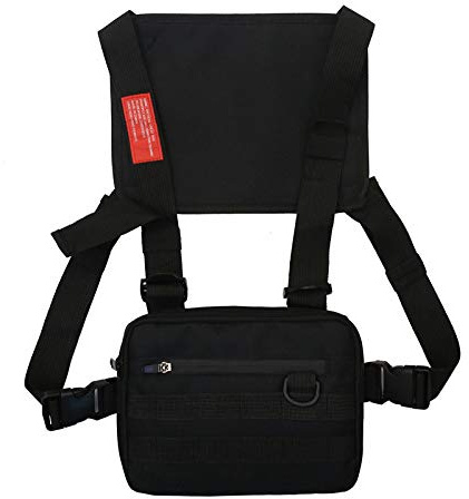 SOONHUA Bolsas para el pecho,bolsas de hombro para el pecho, bolsas cruzadas para el pecho,correa para la calle,chaleco,bolsas de pecho para hombres y mujeres, fitness,senderismo,ciclismo,camping