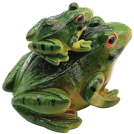 Moruska Garden Ornaments Frog Statue Set of 2, Resin Realistic Frog Figurine Garden Decor for Patio Balcony Pond Yard Lawn Indoor Outdoor Fairy Garden