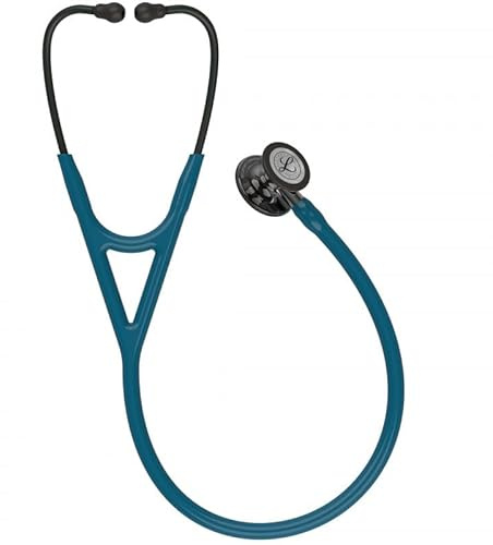 3M Littmann Cardiology IV Stethoskop mit Gratis Gravur und Penlight (Karibikblau/Smoke Edition/Mirror Stem)