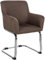 CLP Stuhl Puka I Gepolsterter Freischwinger I Edelstahl-Gestell, Farbe:braun, Material:Stoff