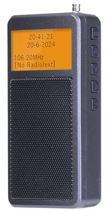 Swokely HRD-205 Portable FM Radio Multifunctional Radio Convert Signal to BT Headphones Auto Scan Station Alarm with Auto Power Off Timer Backlit Display with Headphone Jack