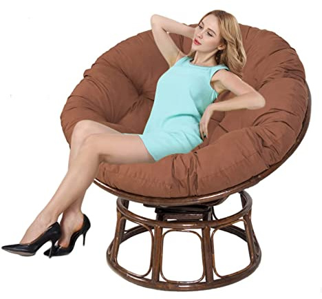 Cojín redondo resistente al agua para silla, suave almohada de suelo para uso en interiores y exteriores (no incluye sillas) – 110 x 110 cm, cojín de asiento de jardín y café