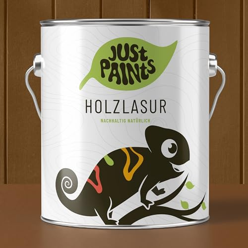 JUST PAINTS - ECO Holzlasur für Innen & Außen | Nachhaltig natürlich - made in Germany (Nussbaum, 1 Liter)