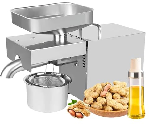 LADECNERHT 610w Automatic Oil Making Cold/Hot Oil Expeller Oil Press Machine with Intelligent Temperature Controller for Home Use Electric Oil Press for Nuts Walnut Linseed Almond Rapeseed Sesame