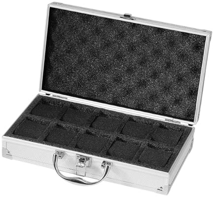 Colcolo Estuche de Exhibición para Relojes, Organizador de Viaje Portátil con Hebilla, Caja Relojes Soporte Antigolpes, Caja de Lujo para Relojes, Estuche de Transporte, 24 Rejillas