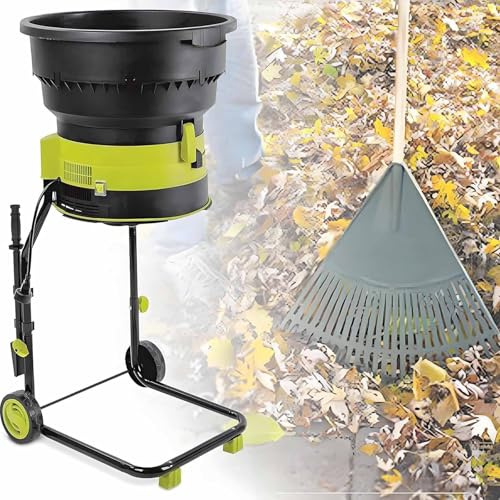 KVTNCB Electric Leaf Mulcher, Compost Shredder, 2500w Garden Leaf Crusher with 20 Extra Cutting Wires,8000rpm Electric Chipper,for Yard Cleanup, Composting Machine Powercord×50m