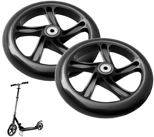 Hojalis Ruedas De Repuesto Para Scooter 200 MM, 2 Piezas Ruedas De Patinete Scooter, Rueda Patinete Con Rodamientos ABEC-9 Compatibles, Resistente Al Desgaste Antideslizante Antideslizante