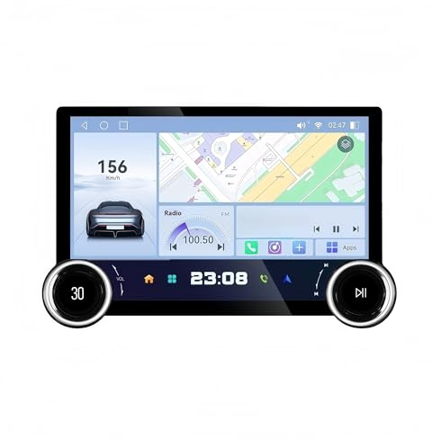Sistema de navegación Dispositivo de navegación con Pantalla 11,8/10 Pulgadas, CarPlay, 4G inalámbrico, Panel Control Android(2,64)