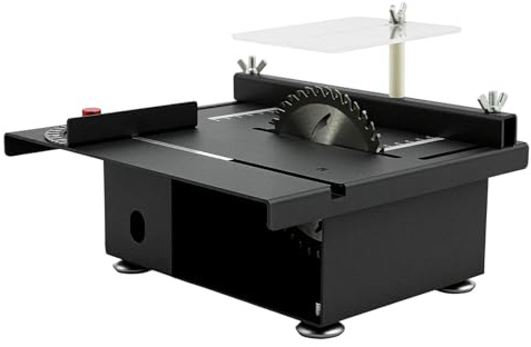 Mini sierra circular de mesa de 200 W, portátil multifuncional sierra de mesa, mini sierra de mesa para artesanos, 7 velocidades ajustables, corte de 0 a 90°, para cortar pequeños palos de madera