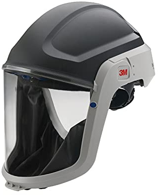 3M PAPR, Versaflo Respiratory Hard Hat M-307, For Powered Air Purifying Respirator, Premium Coated Polycarbonate Visor and Flame Resistant Face Seal, 1/Case