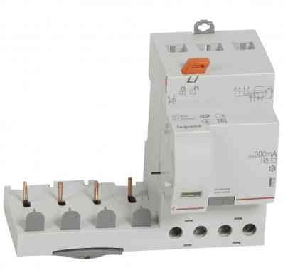 Bloc différentiel adaptable DX3 4P 400V~ - 40A - typeAC 300mA sélectif - pour disj 1 module/pôle