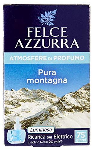 Felce Azzurra - Ricarica Diffusore Ambiente Elettrico Pura Montagna, Profumatore per Ambienti Luminoso e Regolabile per Diffusore Profumo Ambiente Soffuso (75 Giorni), Profumatori per Diffusori 20 ml