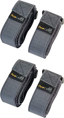 AceCamp 2 x rem packrem 2,5 x 30 cm rem för alla ändamål, cykel, sport, tvåpack svart eller blå Grå 30 cm