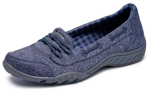 Skechers Women's Breathe Easy-Good Influence Sneaker, Bleu Marine, 41 EU