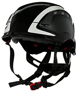 3M SecureFit X5000 Safety Helmet, Vented, Reflective, CE, Black, X5012V-CE