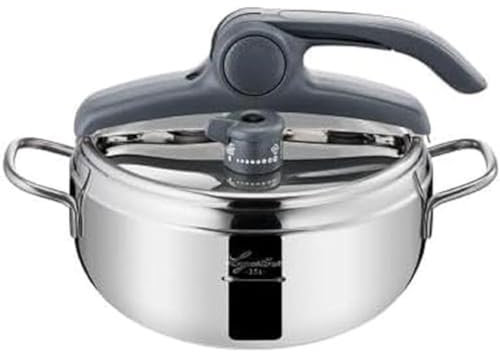 Lagostina Irradial Control Lagoeasy'UP Autocuiseur 3,5 L en Acier Inoxydable 18/10 Ø 22 cm, Casserole Induction et à Gaz, Couvercle à Ouverture Facile, Fond Irradial Plus Triple Couche