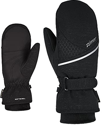 Ziener Dam Kiani mitten skidvantar/vintersport | vattentät, andas, varm, gore-tex, svart, 6,5