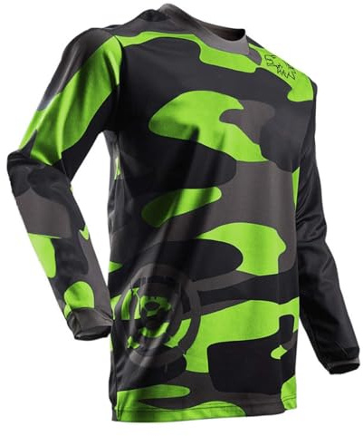 Maglia da ciclismo da uomo, a maniche lunghe, traspirante, confortevole, per mountain bike, morbida, traspirante