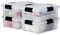 Iris Ohyama Luftdichte Kunststoff-Aufbewahrungsboxen mit Deckel, 10L, 4er-Set, Transparent, Hermetischer wasserdichter Verschluss, Robuste Schnappverschlüsse, Stapelbar, Staubschutz, BPA-frei, AT-S