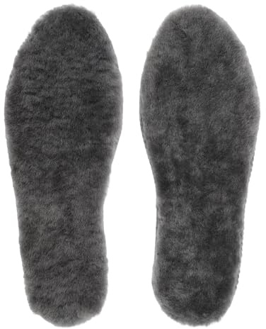 riemot Genuine Sheepskin Insoles Warm Wool Inserts Grey EU45（UK11） | Australian Sheepskin Insoles with Soft Wool Fleece, Warm Cosy Replacement Inner Soles for Boots,Shoes,Slippers