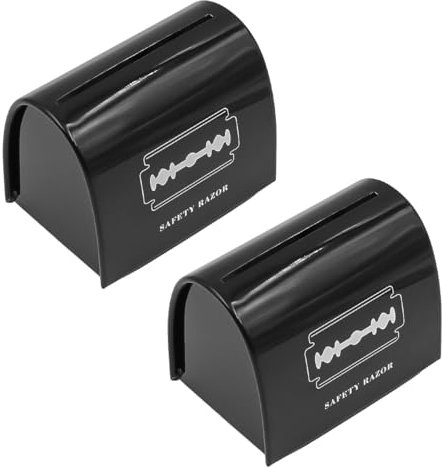 ANCLLO Caja de eliminación de afeitadora de 2 Piezas Banco de Almacenamiento Seguro para Banco de Cuchillas de Afeitar de Seguridad Usada