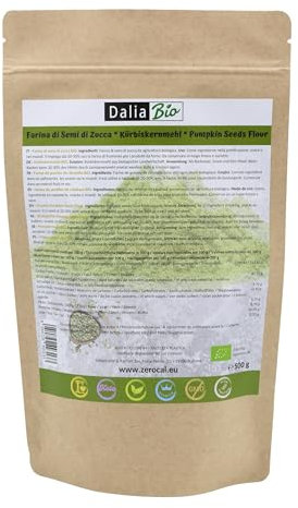 Dalia - Farine de Graines de Courge BIO 500g | Alternative de farine | Riche en protéines et fibres | Idéal pour les plats salés | Vegan et sans gluten