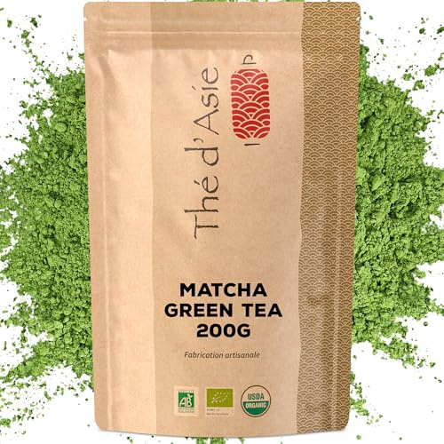 Khla - Tè Matcha Biologico in Polvere 200 g - Qualità Premium - Tè Verde Giapponese - Ideale Macha Latte e Dolci - Delicato e Vegetale - Tè Asiatico - Tisana e Infuso - Freddo o Caldo