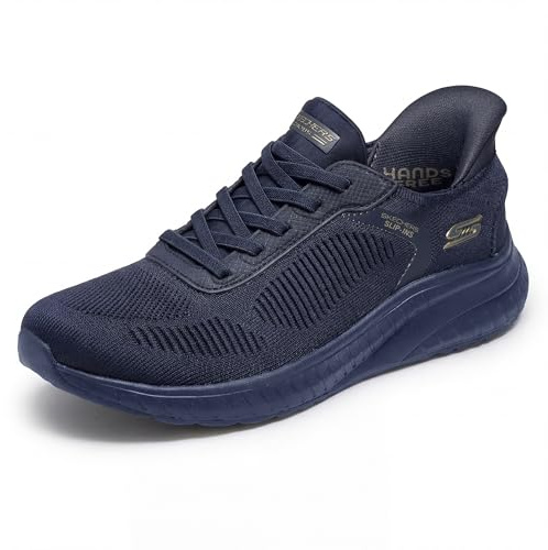 Skechers Femme Bobs Squad Chaos Current Muse Slip-In ENTRAINEUSE, Dark Navy Textile, 37.5 EU
