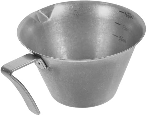 LIFKOME Misurino Per Caffè Espresso in Acciaio Inox 150 Ml Con Tacche Graduazione Tazza Da Estrazione Caffè Compatta Leggera Per Casa Ufficio Viaggio Con Manico Ergonomico