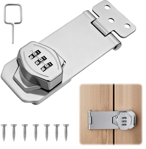 Cerradura de Armario con Código 4 Pulgadas, Cerradura sin Llave con Contraseña, Pestillo de Seguridad para Cajones, Gabinetes, Roperos y Muebles