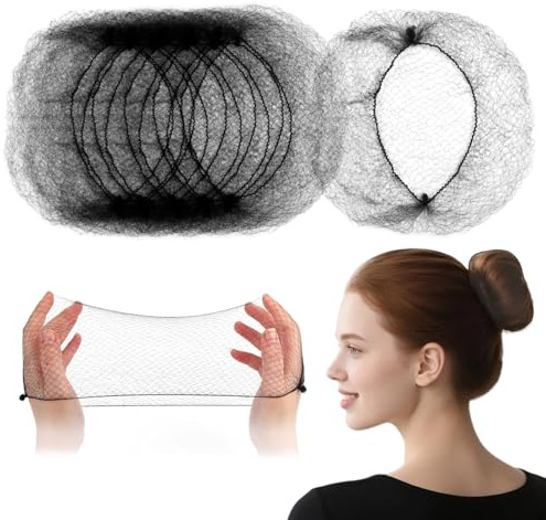 20 retine invisibili per capelli, riutilizzate, con bordo elastico, per chignon da donna, retine nere per ballerine, cuoche, ristoratori