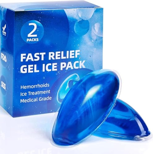 XKETA Hemorrhoid Treatment Ice Pack - Ultra-Soft Cooling Gel Packs for Fast Relief, No Mess, Home Use for Hemorrhoid Sufferers & New Moms with Hemorrhoids, 2 Storage Case Included
