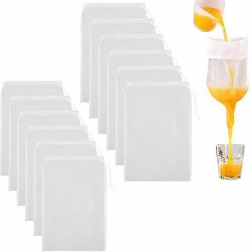 12 Piezas Telas Filtrantes,Telas Filtrantes Reutilizable,Nylon Telas Filtrantes, Se utiliza para filtrar leche de soja, jugo, 20 x 30 cm