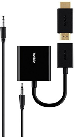 Belkin HDMI to VGA Video/Audio Adapter Kit compatible with Apple TV, Chromecast, Chromebooks, Amazon Fire TV and Macbook - Black