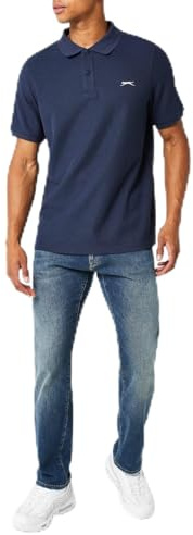 Slazenger Mens Plain Polo Shirt Navy XL
