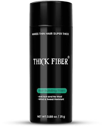 THICK FIBER Hair Fibres (Pack of 1 DARK BROWN) | Hair Powder for Thinning Hair 25g Bottle | Makes Thin Hair Look Thicker in Seconds | Hair Loss Concealer For Women & Men