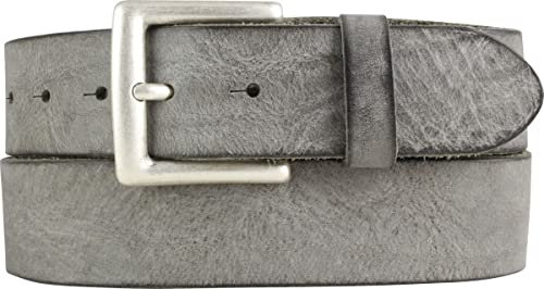 BELTINGER Premium Weicher Vollrindledergürtel, 40 mm breit, Used Look, Jeans & Hosen, Vintage Stil, Made in Italy, Casual und Office | Dunkelgrau 95cm