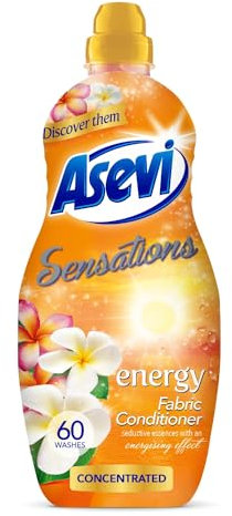 Asevi Sensations Laundry Conditioner, Concentrated Liquid Fabric Softener, Energy, 1320ML, 60 Washes